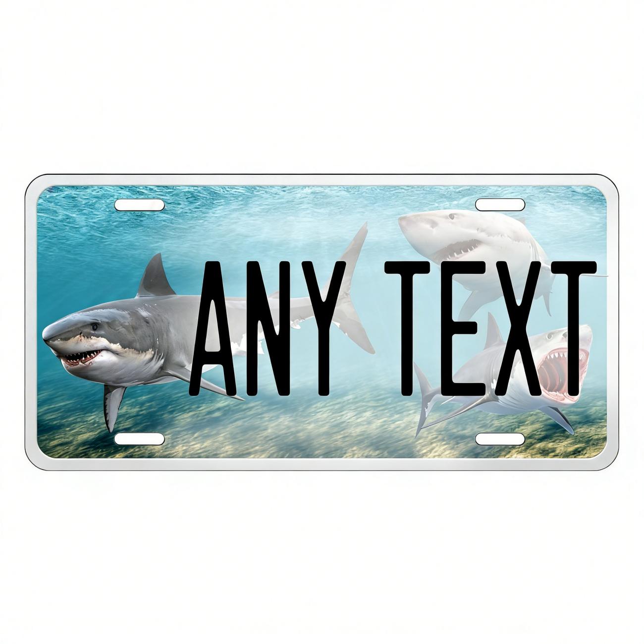 

Sharks Fish Ocean Metal Tin Sign Poster Retro Wall Art Home Decor Personalized Decorative Plaque білий