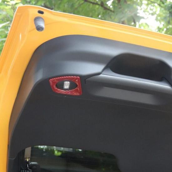 For 21-24 Ford Bronco Sport Red Carbon Fiber Rear Tailgate Light Lamp Cover Trim