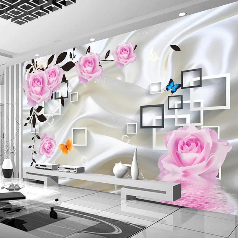 Fototapete für Schlafzimmer, Wohnzimmer, TV-Hintergrund, Wohnkultur, Rose, Blume, Wandbild, Tapete