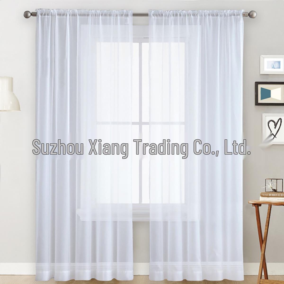 

Полупрозрачные белые сетчатые шторы на двойной нити, полузатемняющие, в скандинавском стиле для эркеров и балконов 140*260 Rod Pocket