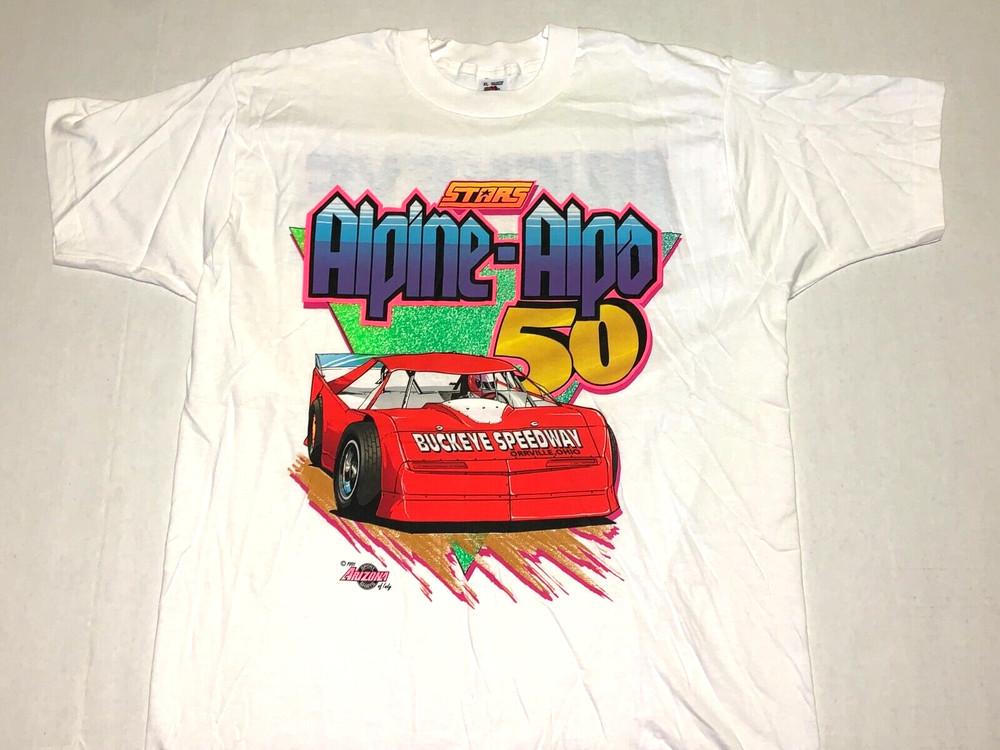 

Rare Vintage 1991 Buckeye Speedway Orrville Ohio Alpine-Alpa Race T-Shirt New XL Unisex T-Shirt XL