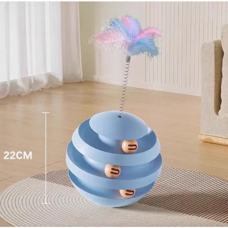 New Cat Turntable Cat Teaser Cat Self-hi Toy Plastic Interactive Pet Tumbler Channel