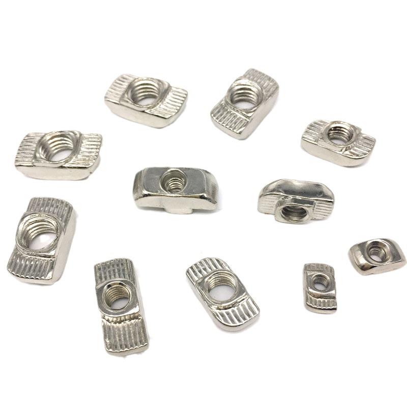 European Standard T-Nut - Rear-Mounted T-Shaped Hammer Head for Aluminum Profile (M4, M5, M6, M8) 20/30/40/45.