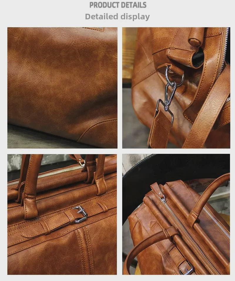 Pánská velkokapacitní retro crossbody cestovní a fitness taška 