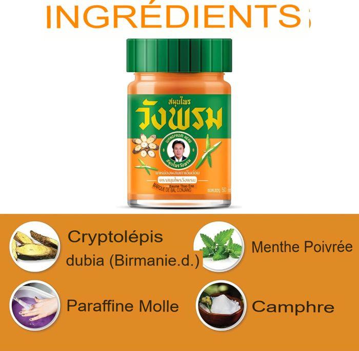 Wang prom Orange Erfrischender Balsam 50g - Patschuli, Cryptolepis und Kurkuma - Muskel- und Gelenkentzündungen Schmerzen