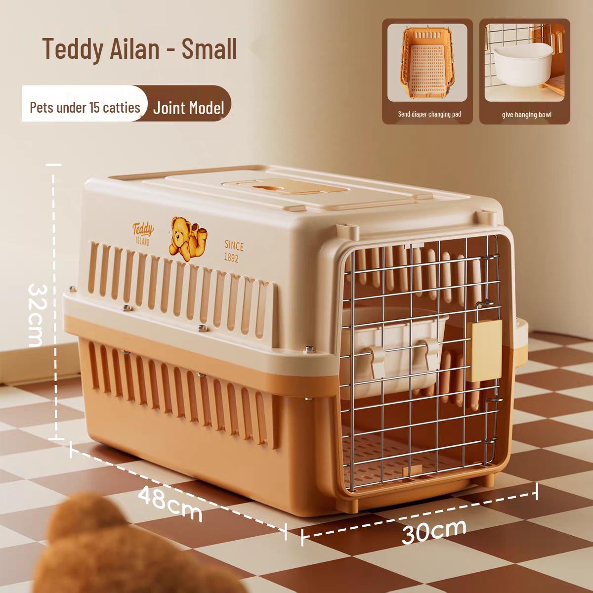 

Переносная авиационная переноска для питомцев: Съемная, моющаяся дорожная клетка для кошек и собак Pet Airline Box