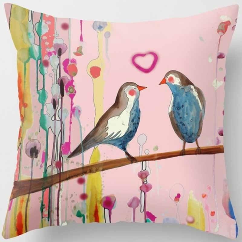 Oil Painting Floral Printing Pillowcase Home Decoration Car Sofa Decoration Pillowcase Ornament