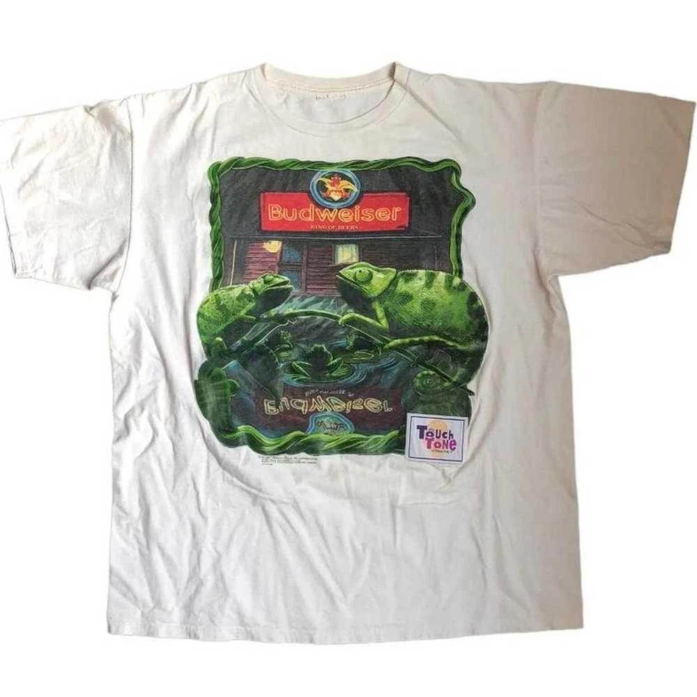 Vintage Budweiser Lizard T-shirt Men s Retro Beer Graphic Rare Collectible Tee 2XL