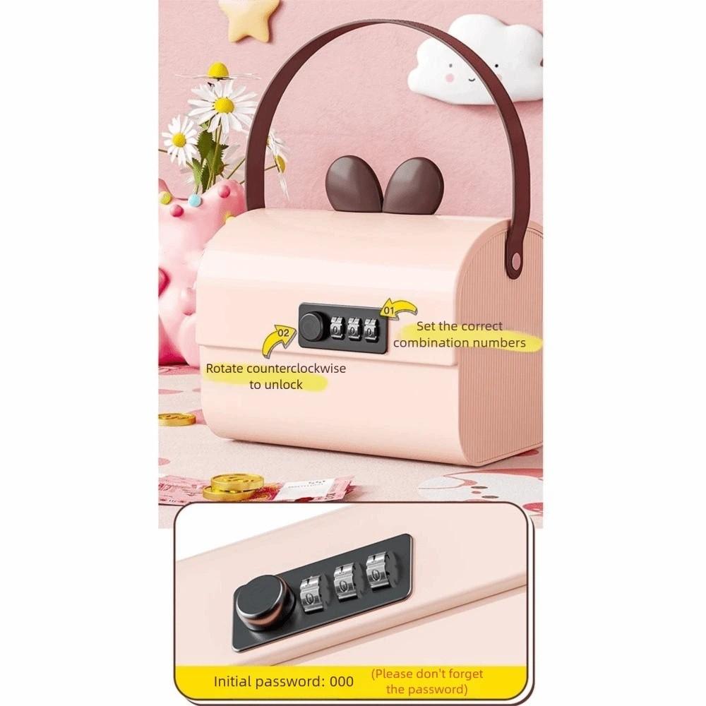 Large Capacity Cute Piggy Bank Cartoon Design Cartoon Change Jar Coin Storage Case  Figurine