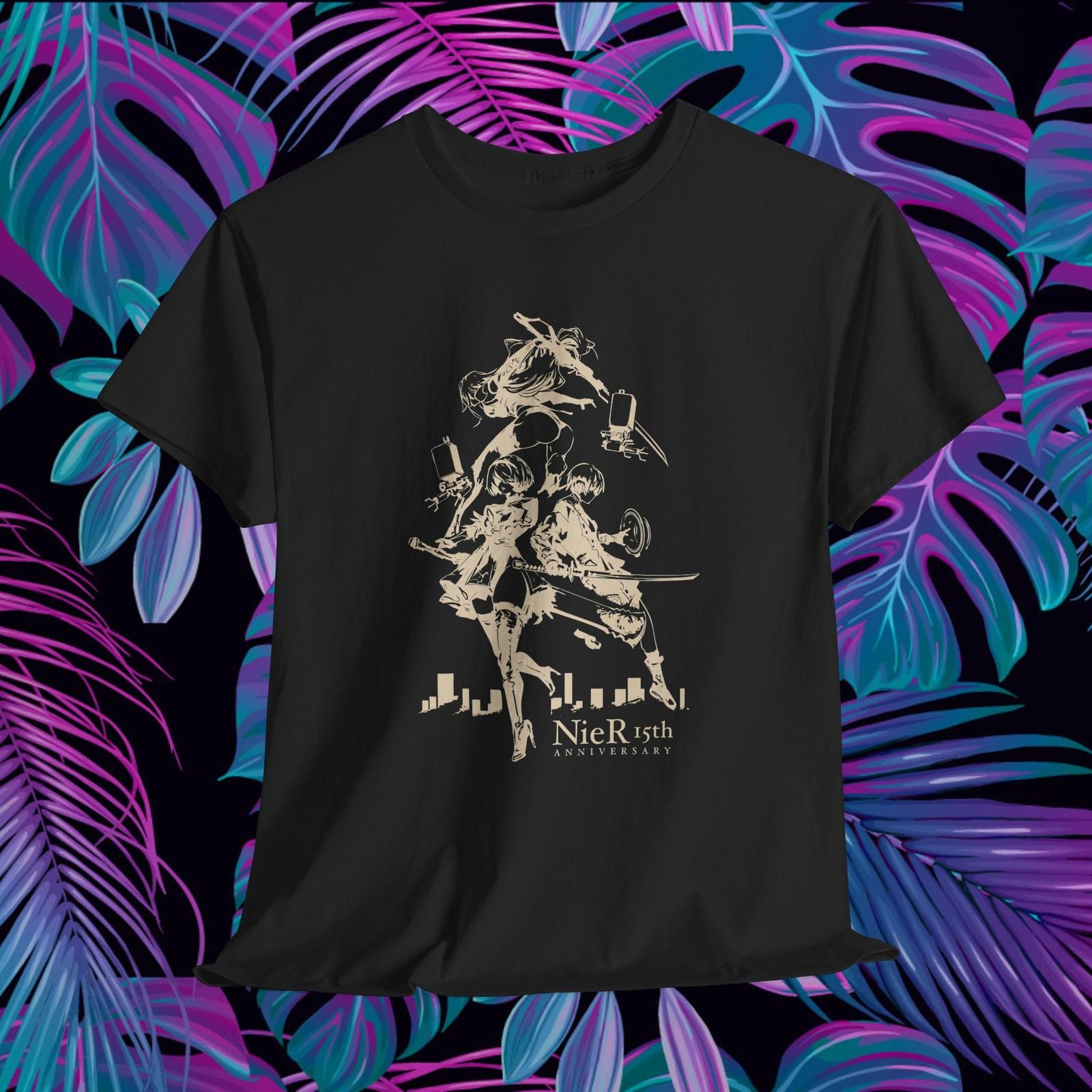 Nier Automata Characters Shirt 2B 9S A2 Silhouette Graphic Tee Anime Gamer XXXL