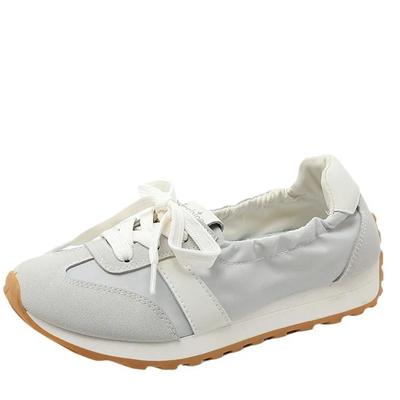 Fashion 2024 New Fashion Korean Style Women's Thick-Soled Height-Increasing Sneakers Round Toe Breathable White Casual Athletic Shoes