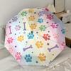 1pc Paw Prints Bone Pattern Umbrella  Automatic Opening and Closing Umbrella, High quality Umbrella, Ideal Gift for Her 198