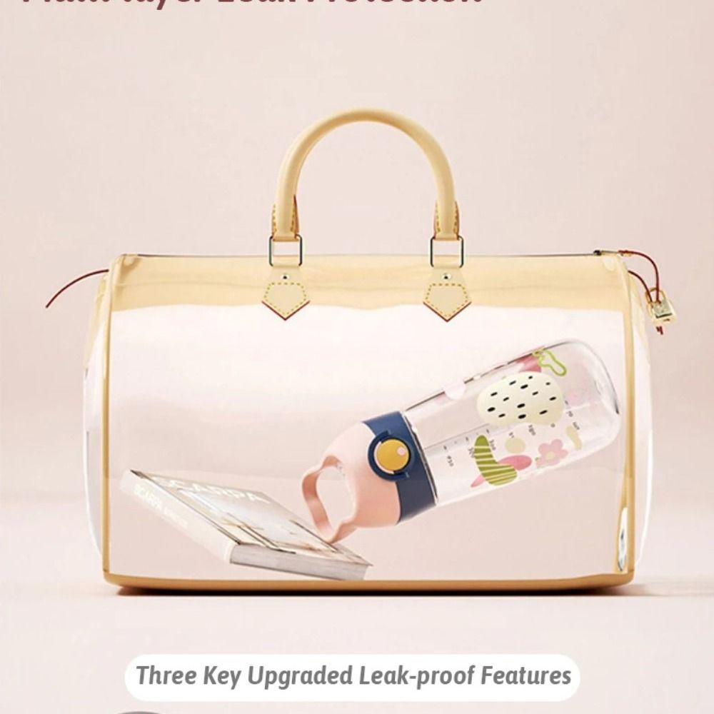 High-capacity Safe Straw Cup With Straw Drinking Cup Cute 500ML Water Bottles  Girl