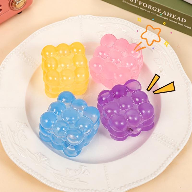 Squishy Maltose Fidget Toy Bright Soft Colored Slow Rising Cubic Maltose Squeeze Toy Fun Anti-Stress Sensory Toy  Christmas Toys