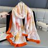 180*90cm Large Silk Satin Scarf Women Fashion Printed Scarf Spring And Summer Styles New Shawl Wrap Female Hand  NEW