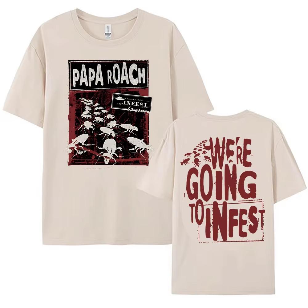 Short Sleeve Women T-shirt PAPA ROACH Rock Band Tshirt Cotton Summer Hip Hop Unisex Streetwear Camisetas Graphic Print T Shirt