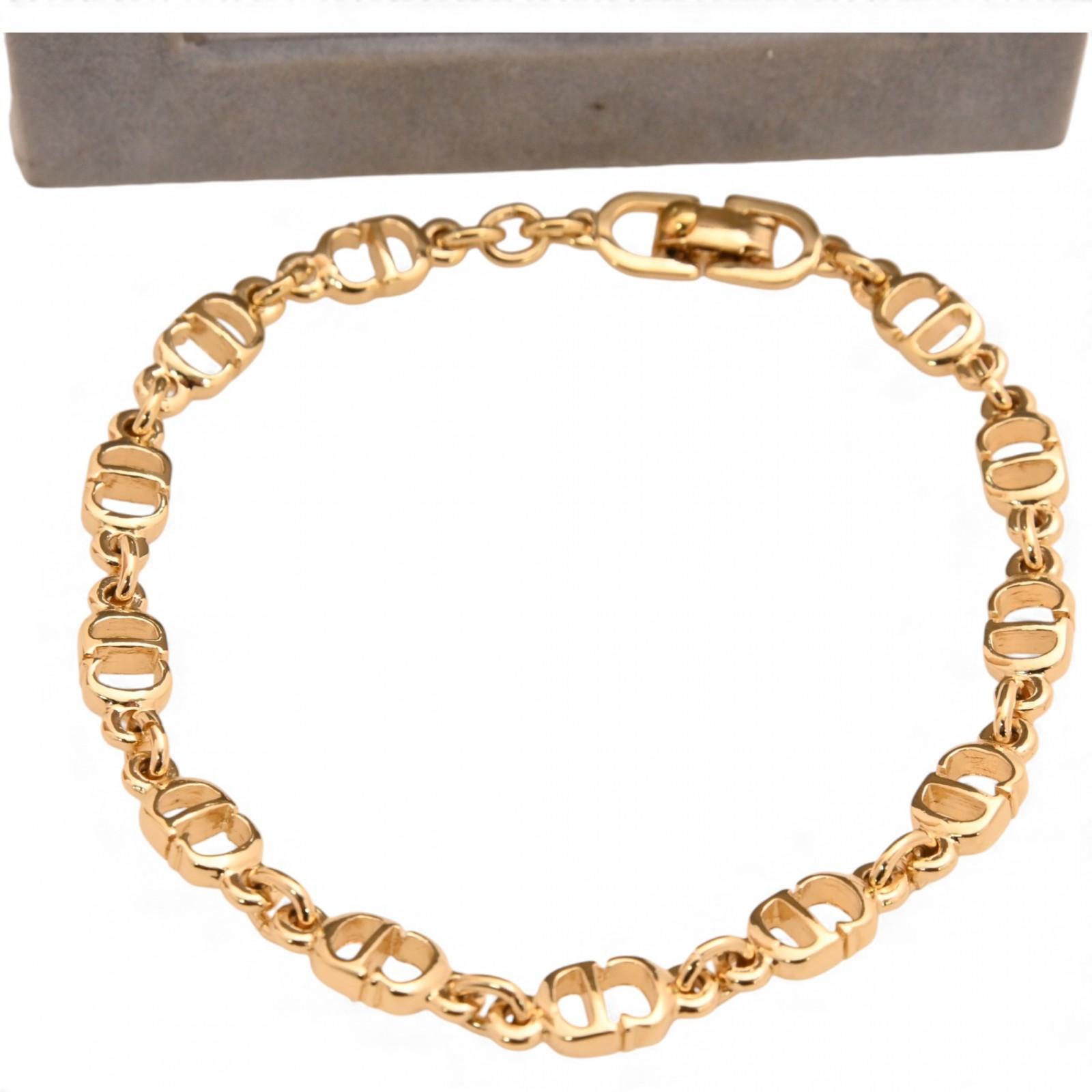 

Auth DIOR CD Logo Gold Bracelet Women s Jewelry di6610jd Used