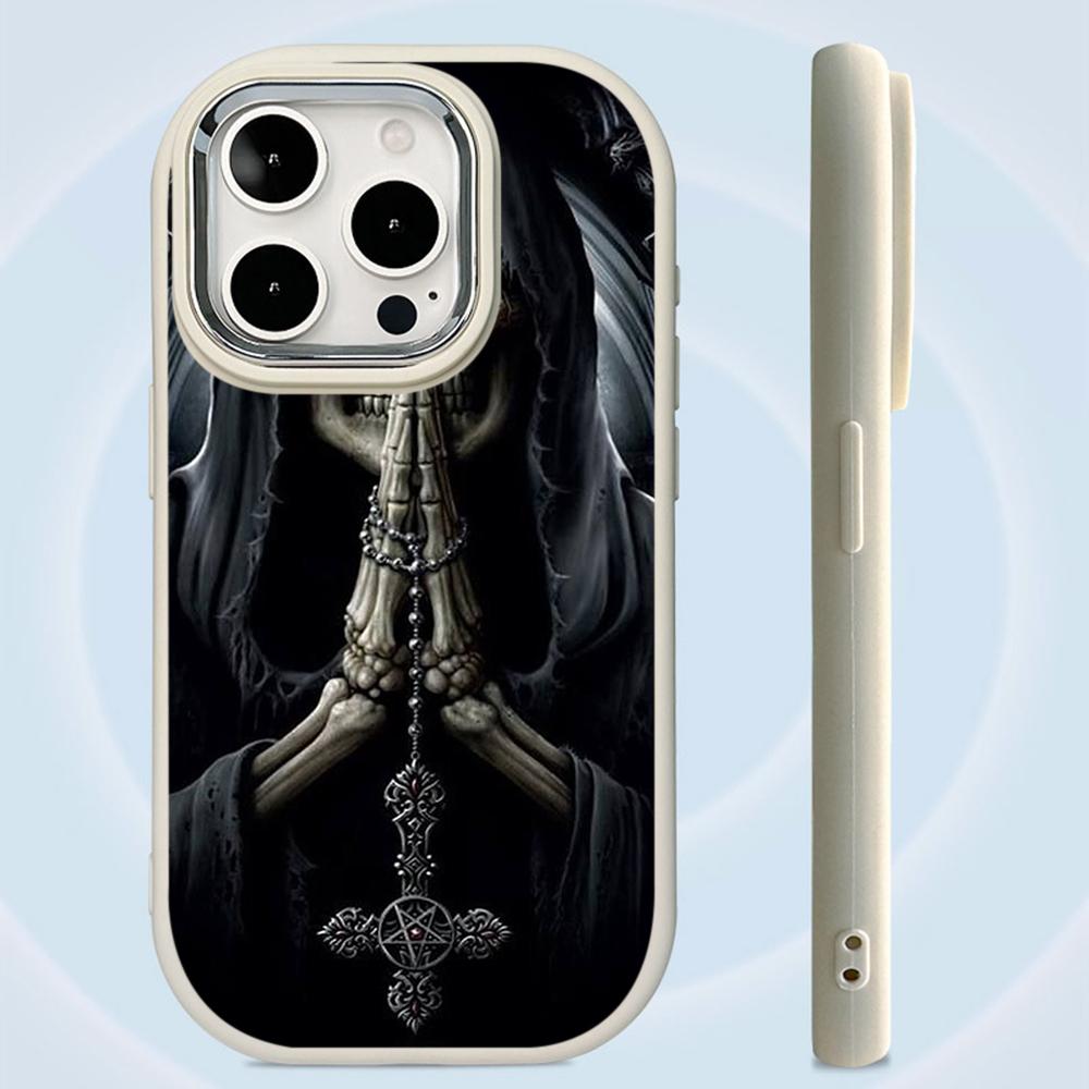LZ13 Death Prayer Grim Reaper Skull Soft Phone Case for Samsung S24 Ultra S23 Plus A16 A54 A34 A06 Infinix Hot 40 30i Lens Protection Shockproof Cover