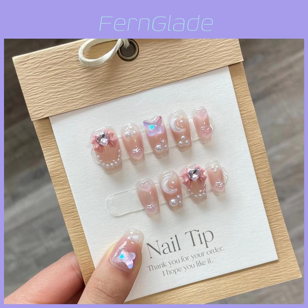 Handgemachte Großhandel Herzklopfen Schmetterling Nagelsticker In Jelly Gel Xs S M L Größen