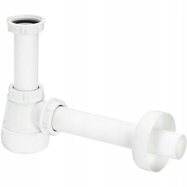 Set: silver click-clack plug without overflow + washbasin siphon