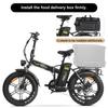 Electric Bike Foldable EMOKO C94 20" 1000W Motor City Ebike 48V 35AH Max Range 200Km 7 Speed Black