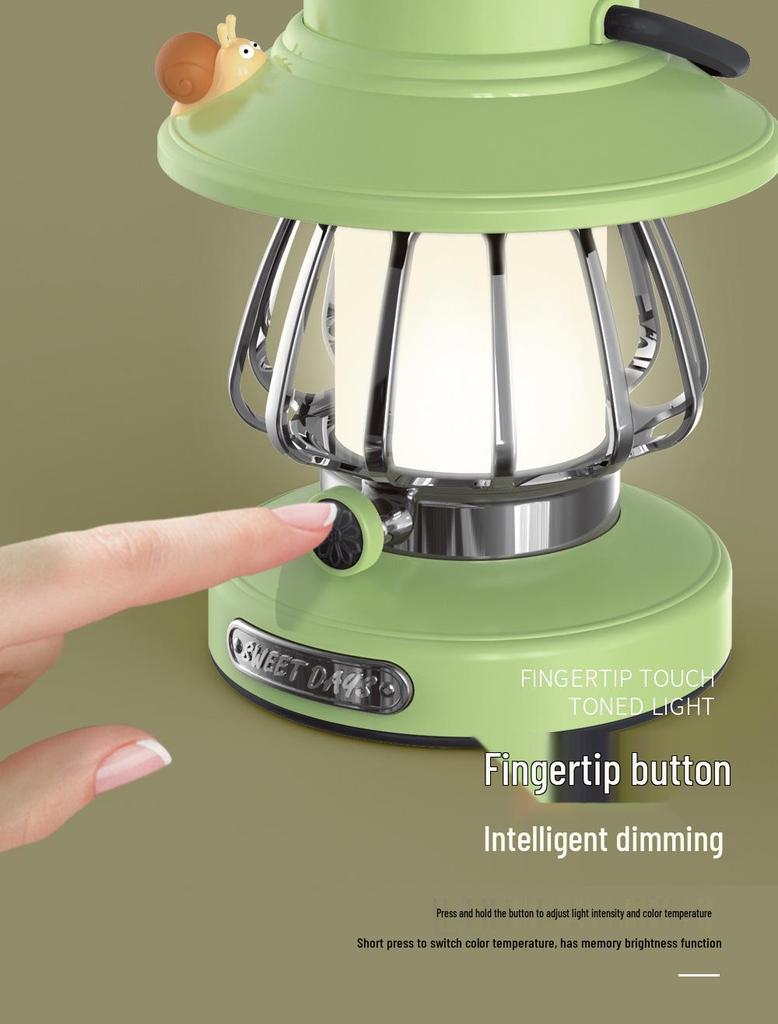 Portable Rechargeable Retro Camping Lantern - Handheld Tent Light & Creative Outdoor Atmosphere Lamp.
