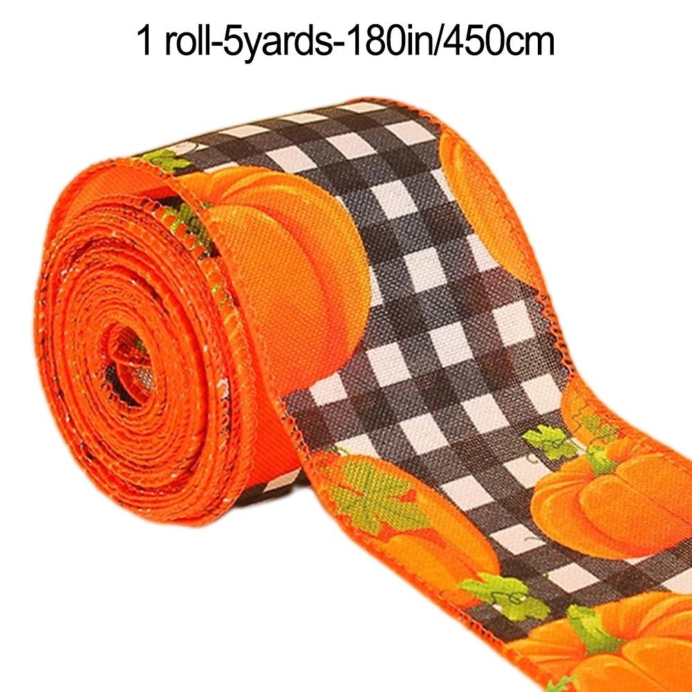 Thanksgiving Ribbon Autumn Harvest Overlock Ribbon Pumpkin