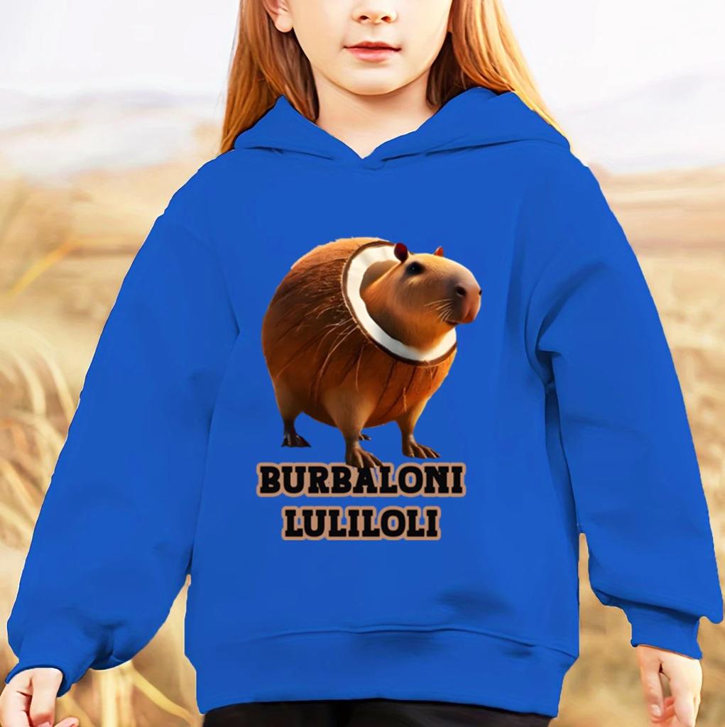 Burbaloni Luliloli Italienisches Brainrot Meme Hoodies Sweatshirt Jungen Mädchen Lustiger Cartoon Hoodie Herbstmode Pullover Kinderkleidung