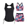 Set da Nuoto da Donna 3 Pezzi con Controllo Pancia, Include Top da Bagno con Reggiseno e Pantaloncini per Adolescenti