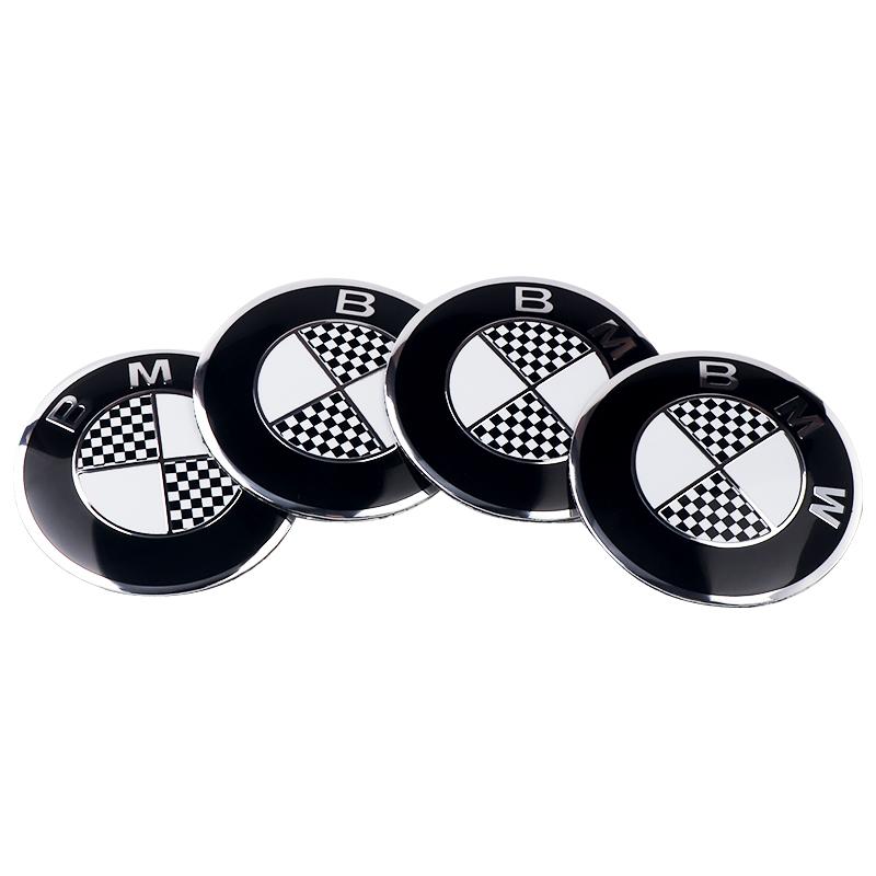 KSMH6 4Pcs Car Styling BMW Emblem Tire Wheel Center Sticker Hub Cap Badge Decals For BMW M Power 1 3 4 5 6 7 M3 M5 M6 E46 E39 E60 E90
