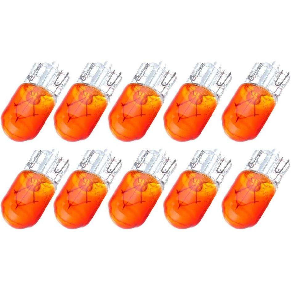 cciyu 10 Pack T10 168 194 W5W Orange/Yellow Halogen Light Bulb Instrument Cluster Gauge Dash Lamp