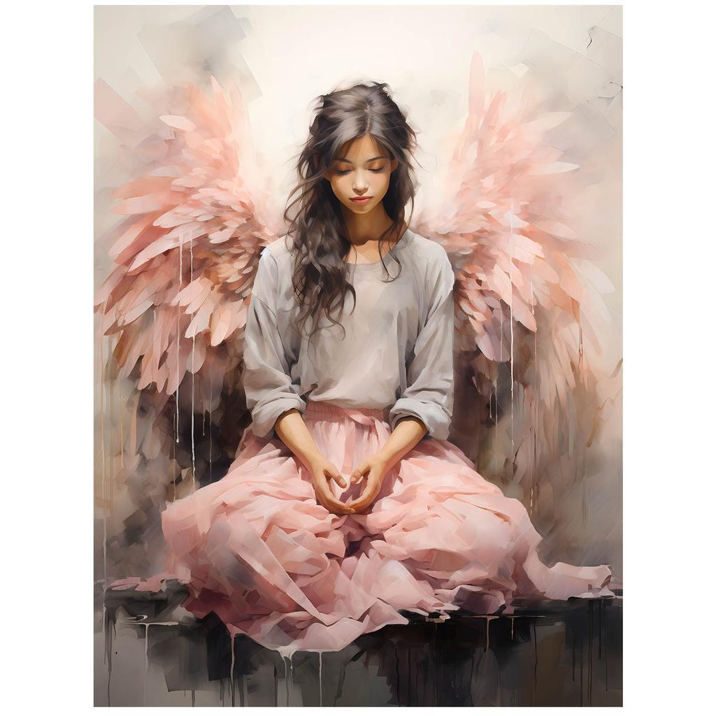 Ukojenie W Modlitwie Ukojenie W Modlitwie, 70X100 Cm, Rama Aluminiowa Złota, Papier Matowy 230 Gsm