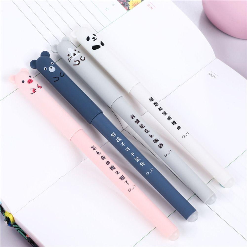 Writing Tools Gift 0.35mm Black Ink Student Signature Pen Neutral Pen INS Bear Erasable Gel Pen