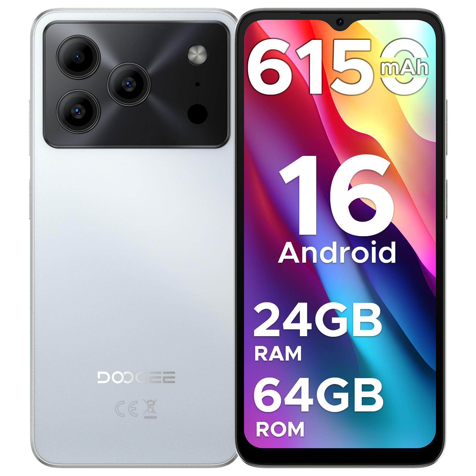 

Мобільні телефони DOOGEE Note 56, Смартфон на Android 16, 6150 мАг, Надтонкий 8,45 мм, 6,56 HD+ 90 Гц, 24 ГБ + 64 ГБ/2 ТБ, Face ID, GPS, OTG, FM білий