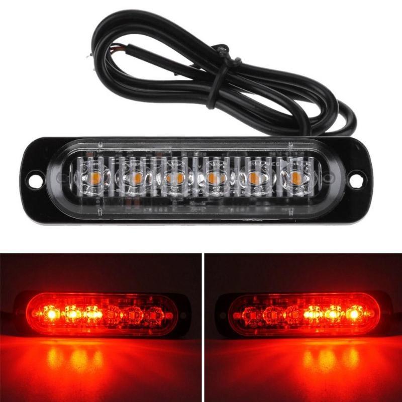 Buy 4Pcs New 1224V 6LED Slim Flash Light Bar Car Vehicle Emergency