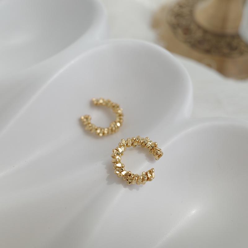 Korean Diamond-Studded Leaf Ear Cuff - Adjustable, No Piercing Needed, Fairy Forest Design Earrings