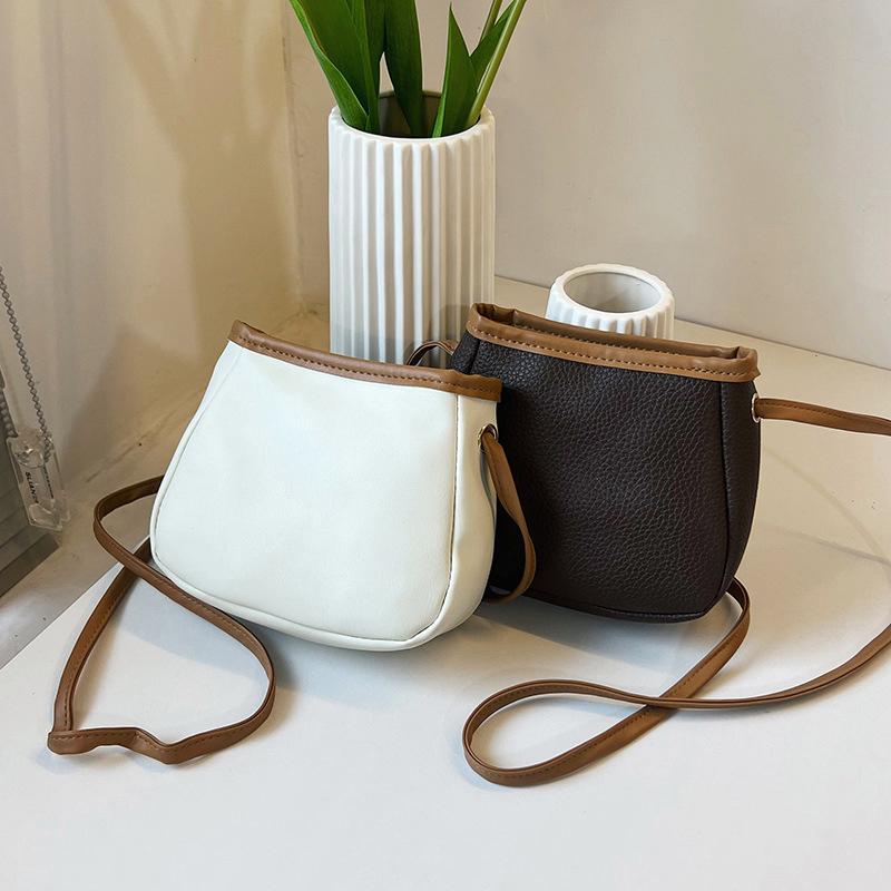 Women'S Bag Trend Large Capacity Pu Leather Portable Cross Body Bucket Bag Single Shoulder Bag Crossbody Bag