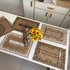 INS Teslin PVC Placemat Vintage Style Heat-Resistant Square Burlap-Look Table Mat for Dining Wedding Decor Kitchen Tableware Pad