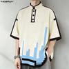 T-shirt da uomo a maniche corte con girocollo e stampa cartoon, taglia oversize