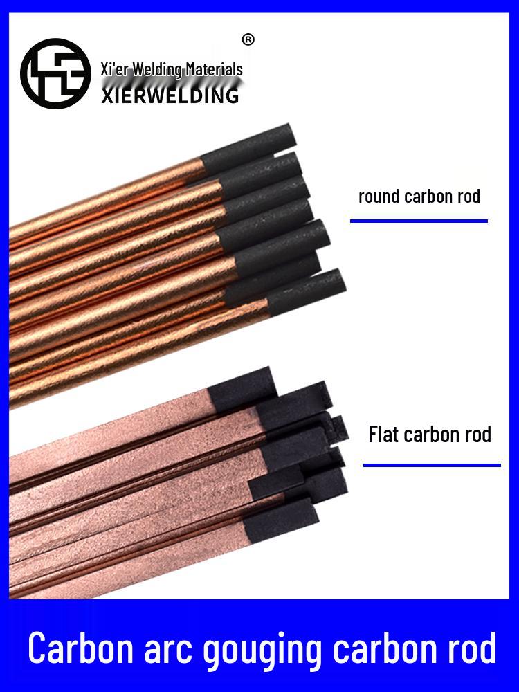 

High-Temperature Resistant Carbon Arc Gouging Rod, DC Cutting Electrode, 8mm/10mm Graphite Rod, Round/Flat. Round carbon rod 8*355mm (50 pcs)