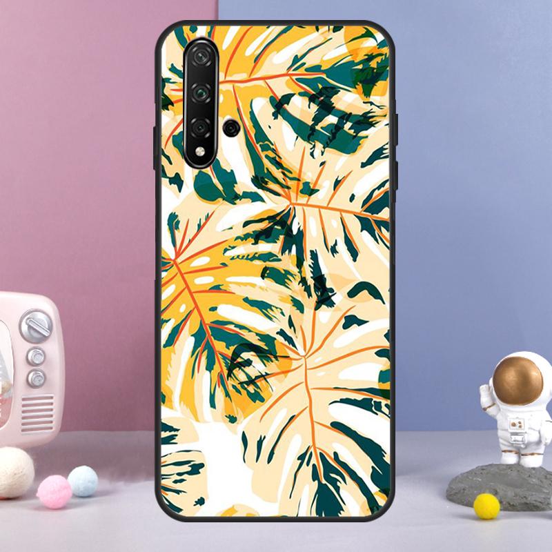 Tropical Leaf Pattern For Huawei Nova 3i 7i 8i 11i 12i 9 10 SE Y60 Y61 Y70 Y72 Y73 Y90 Y91 P20 P40 P30 Lite Case