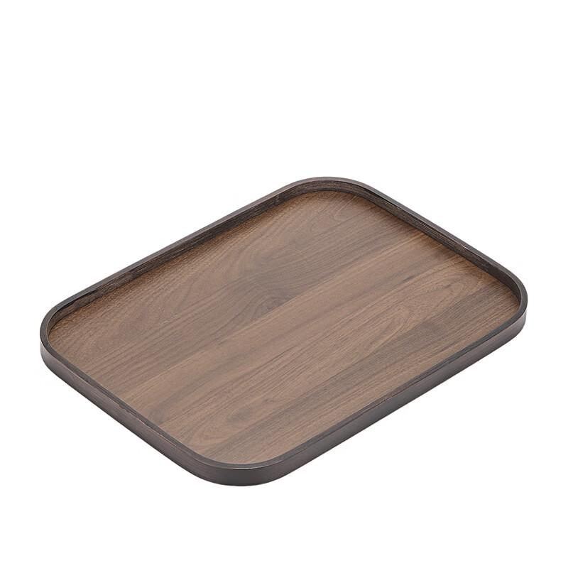 Japanese Style Dark Walnut Finish Bamboo Tea Tray