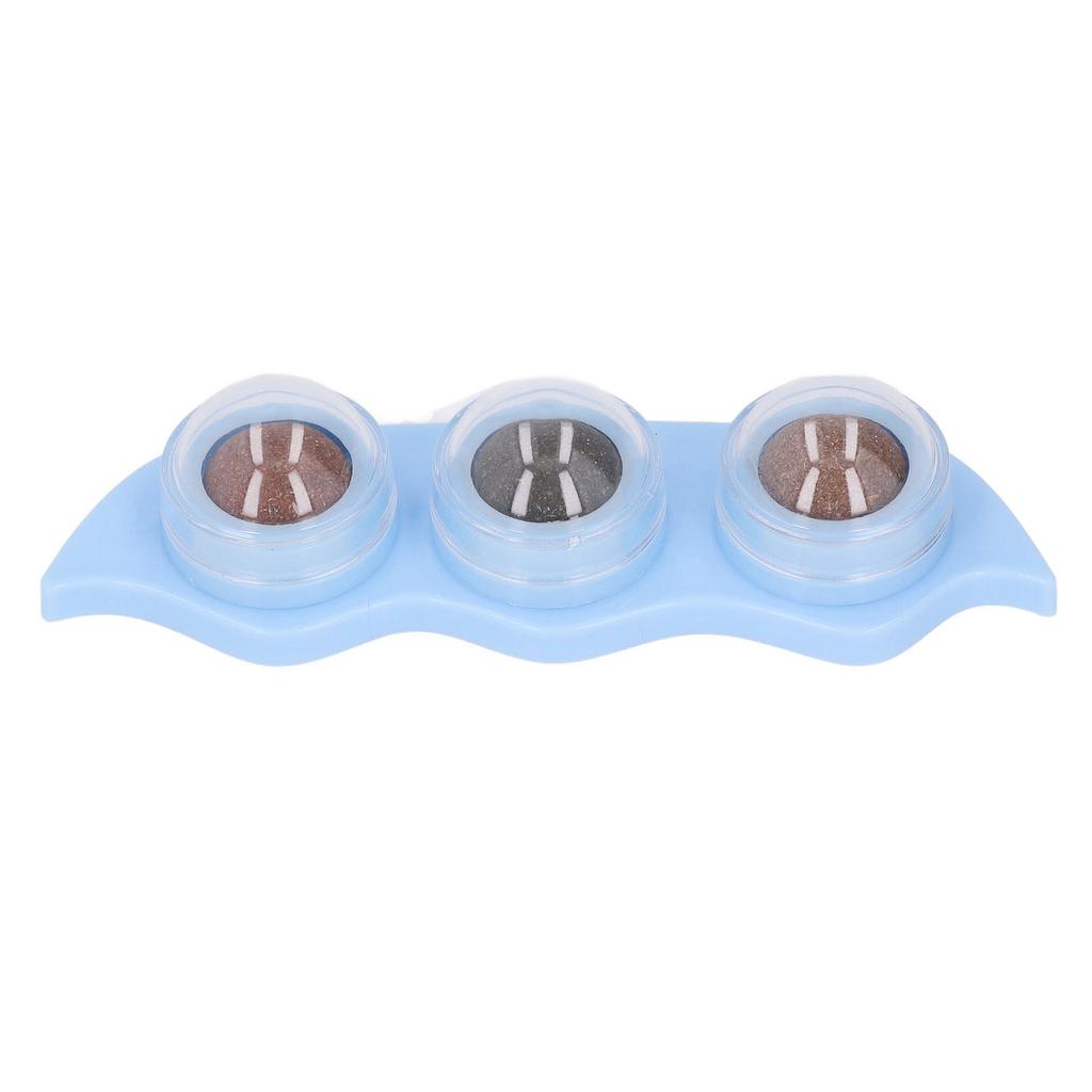 Catnip Balls Rotatable Teeth Cleaning Interactive Pea Shape Kitten Licking Toy for Chewing Indoor