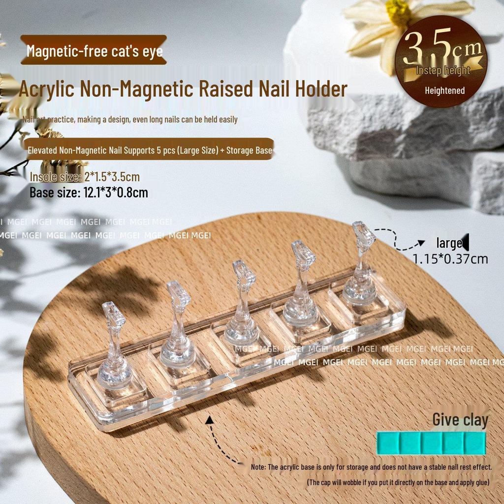 Non-Magnetic Nail Art Finger Cots: Cat Eye Acrylic Practice Base & Wearable Nail Pattern Stand