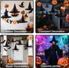 6pcs Halloween Witch Hats Hanging Black Wizard Hats Suitable for Homes Gardens Porches Themed Holiday Party Hats