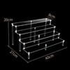 Ladder Acrylic Display Stand for Funko Figures,Cosmetics,Cupcake Perfume,Doll;Display Riser Rack Shelf for Decoration Organizer