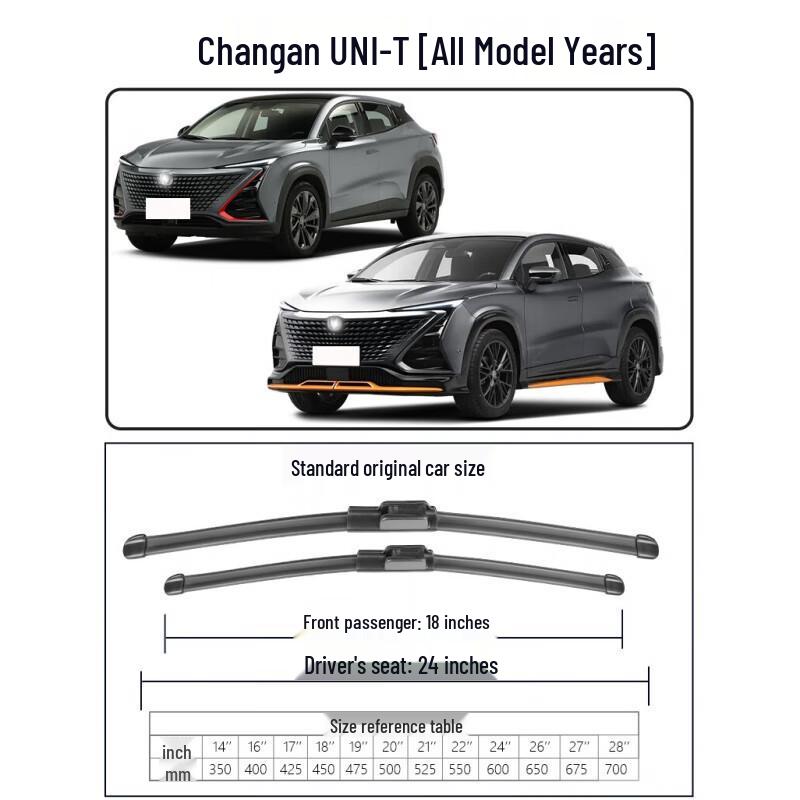Бескаркасные дворники Yuxi Changan UNI-T для 2020-2024 2020-2024 Set (Main, Secondary Wipers)