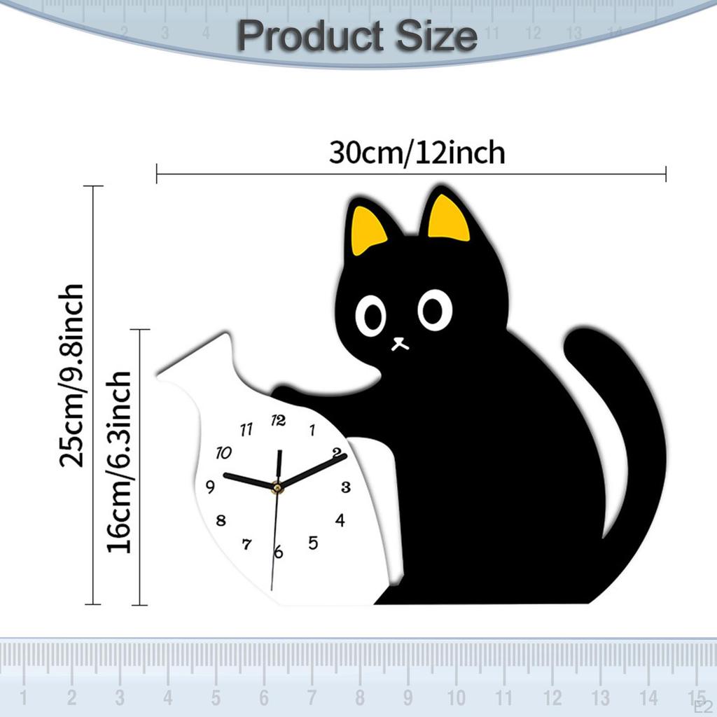 Acrylic Wall Clock Clock, Cartoon Silent Room Non Ticking for Nursery, Farmhouse, Bedroom Office