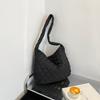 Pleated Bubble Shoulder Bag Solid Color Puffer Padded Crossbody Bag Cloud Pattern Tote Bag  Lady