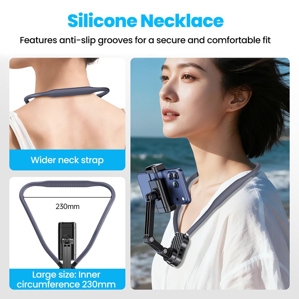Neck Hanging Phone Holder First Person Perspective Shooting of Self Media Live Streaming Action Camera Magnetic 360 Rotate Stand 6
